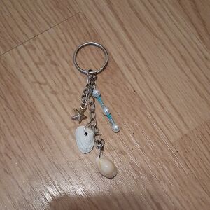 Handmade Ocean Theamed Keychain With A Shell From Ocean